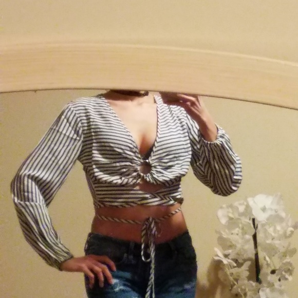 Fashion Nova Tops - White and Black Top